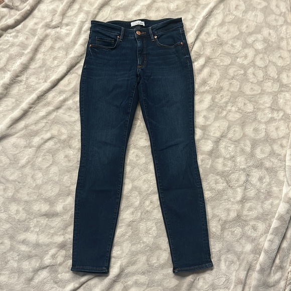 Loft curvy skinny crop blue jeans size 26 2 - Picture 2 of 10